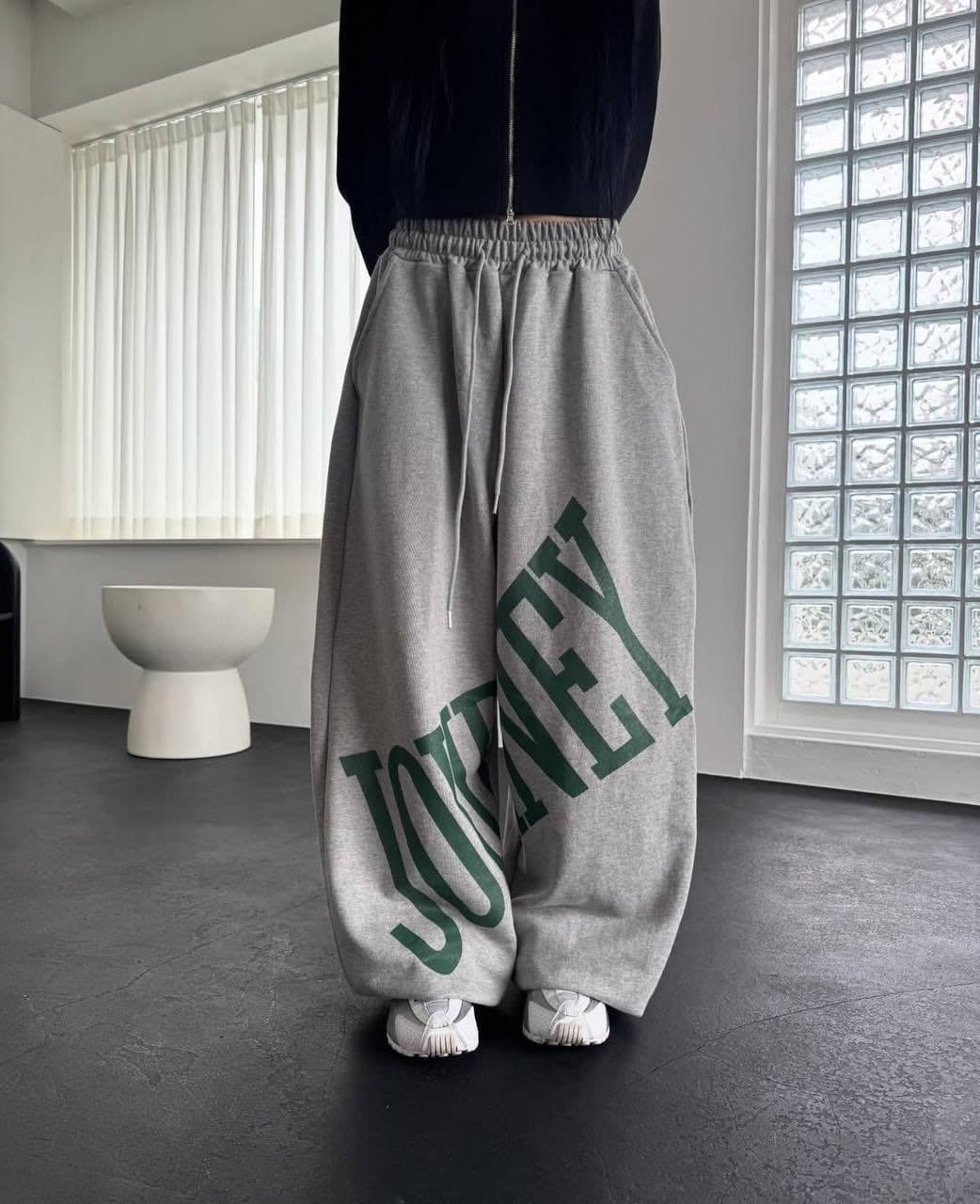Bagi jogger shim — kulrang, yashil printli